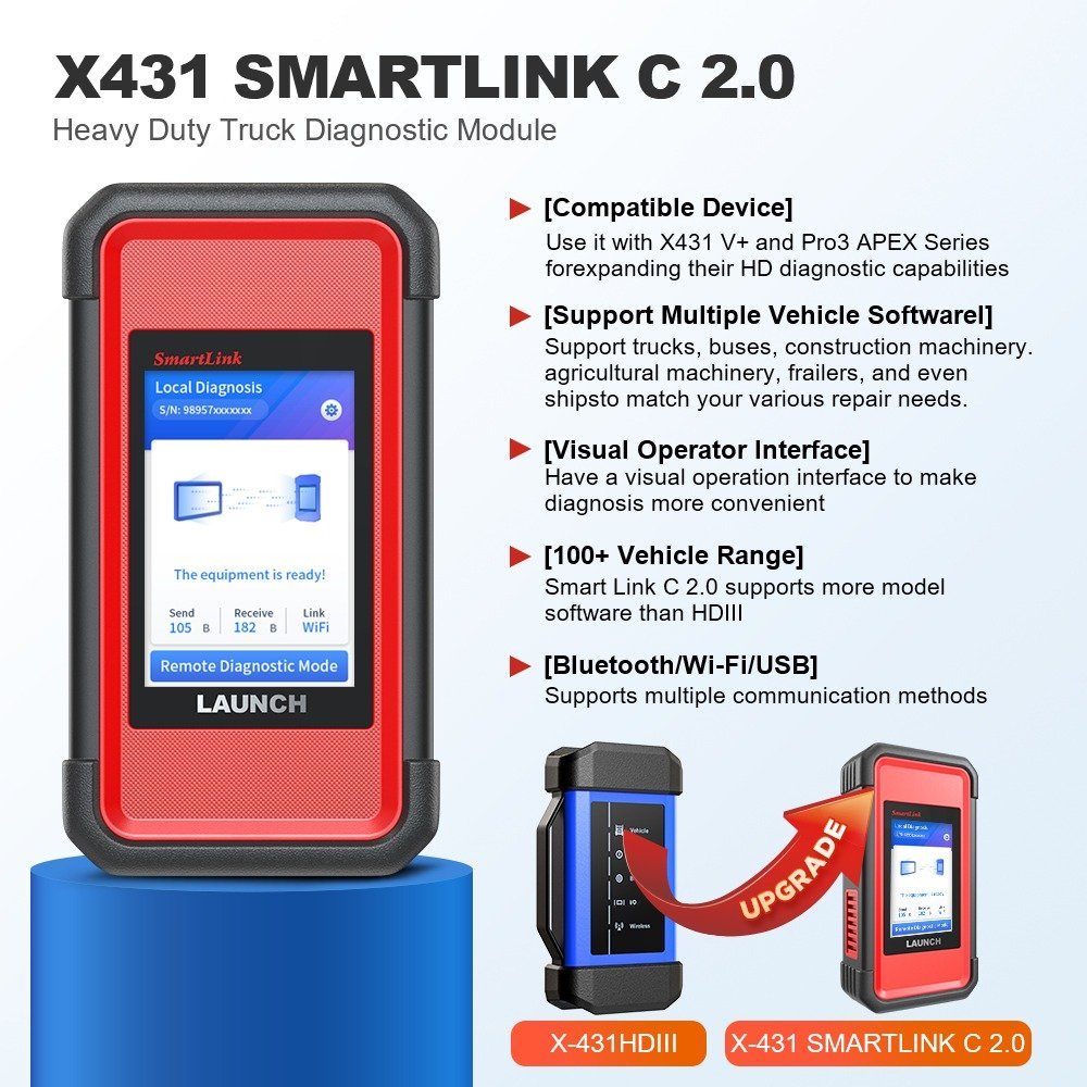 X431 SMARTLINK C 2.0 Heavy Duty Truck Diagnostic Module - Image 2