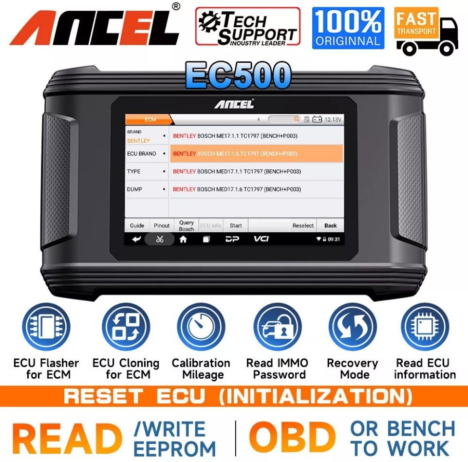 ANCEL EC500 Automotive ECM ECU Flashing Cloning Reset Car Initialization Tool - Image 2