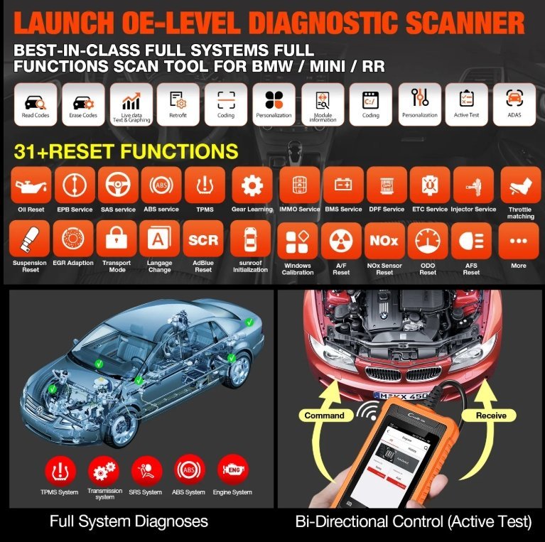 LAUNCH X431 Creader Elite For BMW - Image 3